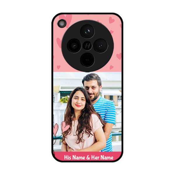 Find X8 5G Custom Glass Phone Case - Love Design Peach Color