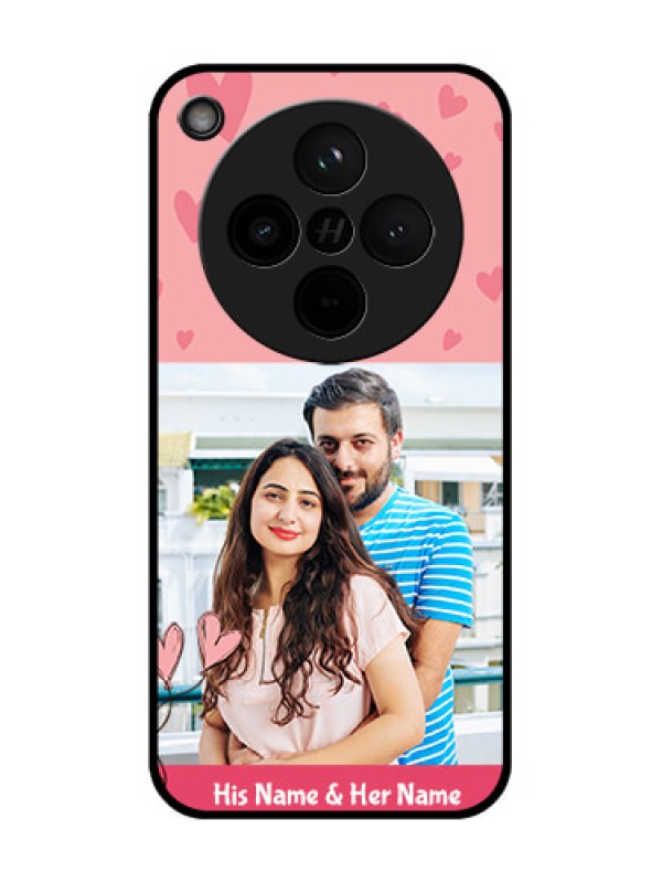 Custom Find X8 5G Custom Glass Phone Case - Love Design Peach Color