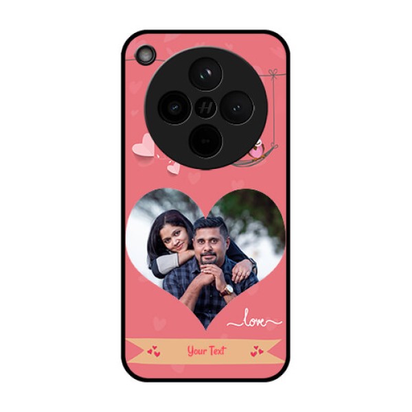Find X8 5G Custom Glass Phone Case - Peach Color Love Design