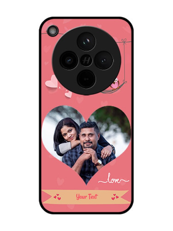 Custom Find X8 5G Custom Glass Phone Case - Peach Color Love Design