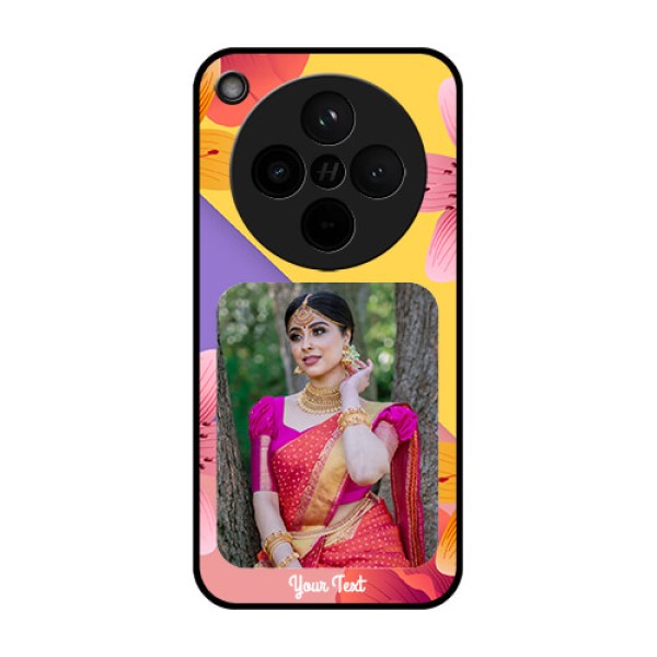 Find X8 5G Custom Glass Phone Case - 3 Image With Vintage Floral Design