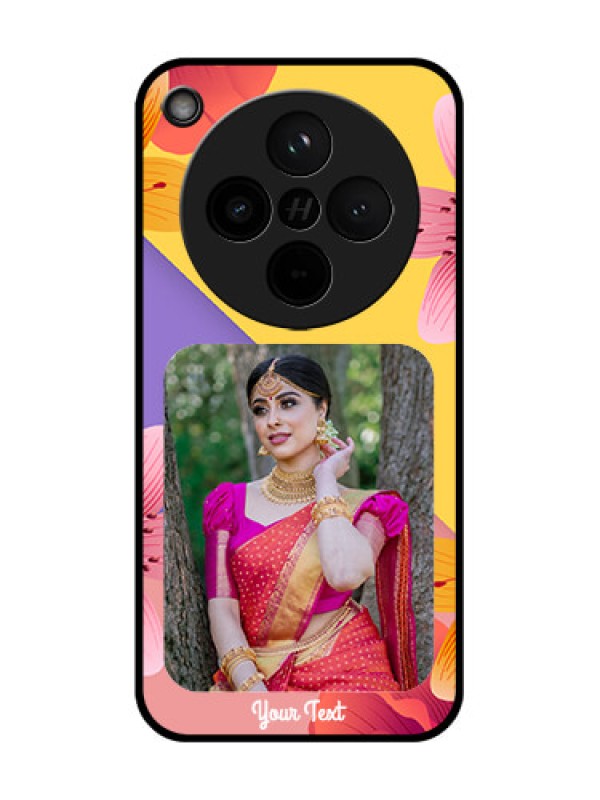 Custom Find X8 5G Custom Glass Phone Case - 3 Image With Vintage Floral Design