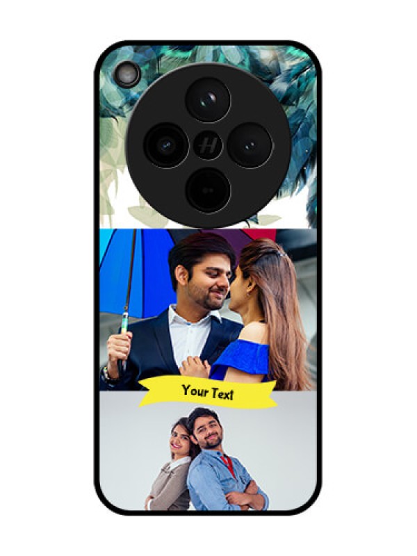 Custom Find X8 5G Custom Glass Phone Case - Image With Boho Peacock Feather Design