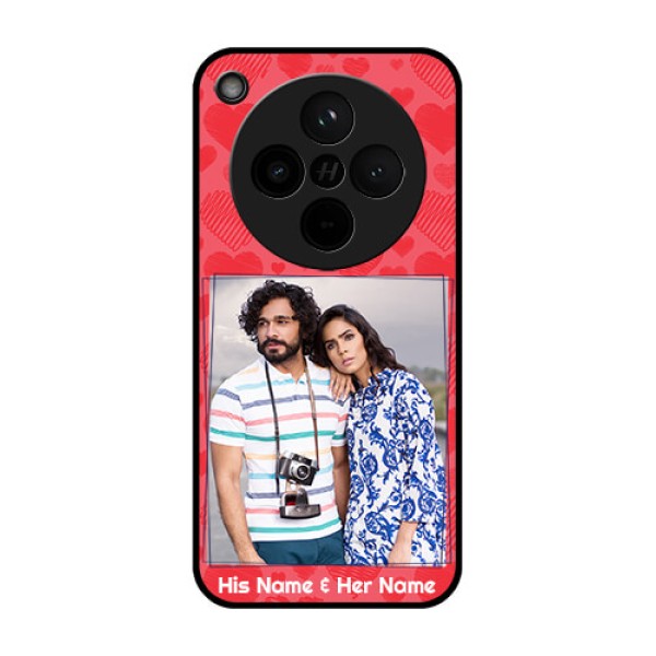 Find X8 5G Custom Glass Phone Case - With Red Heart Symbols Design Find X8 5G Custom Glass Phone Case - With Red Heart Symbols Design
