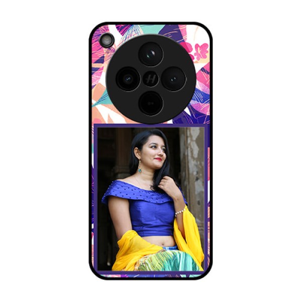 Find X8 5G Custom Glass Phone Case - Abstract Floral Design