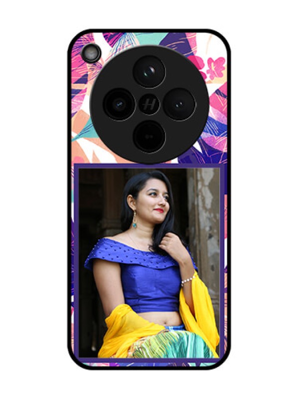 Custom Find X8 5G Custom Glass Phone Case - Abstract Floral Design