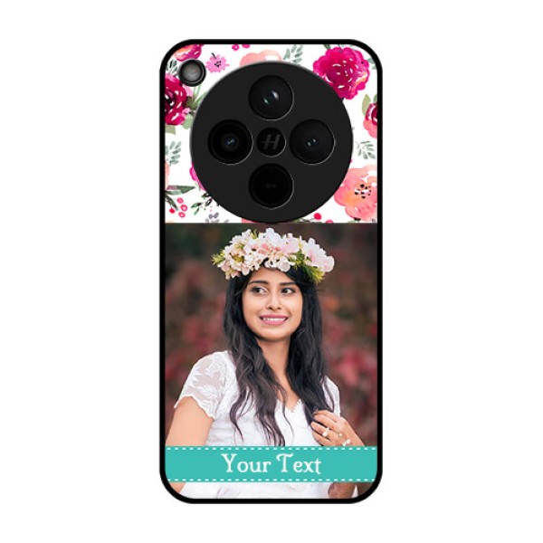 Find X8 5G Custom Glass Phone Case - Water Colors Floral Design