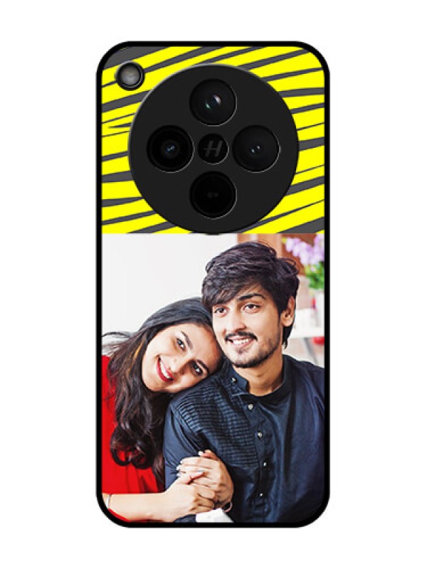 Custom Find X8 5G Custom Glass Phone Case - Yellow Abstract Design