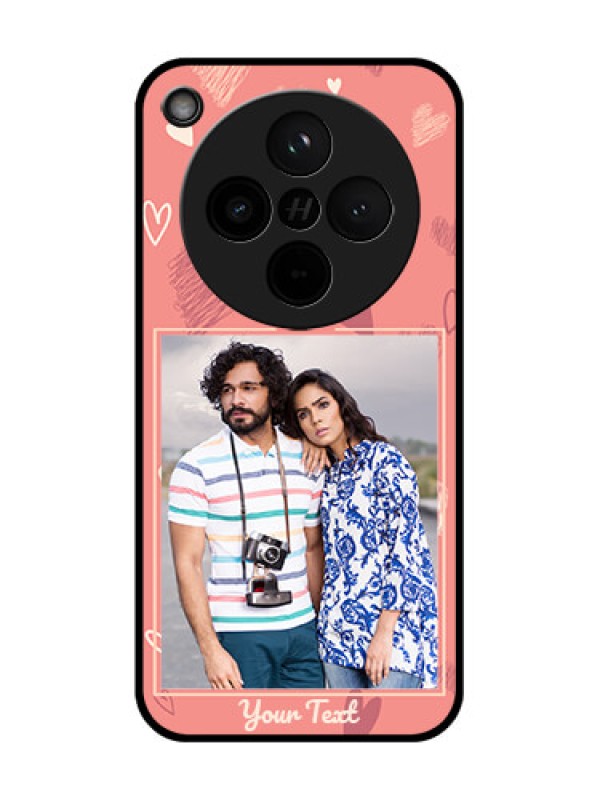 Custom Find X8 5G Custom Glass Phone Case - Love Doodle Art Design