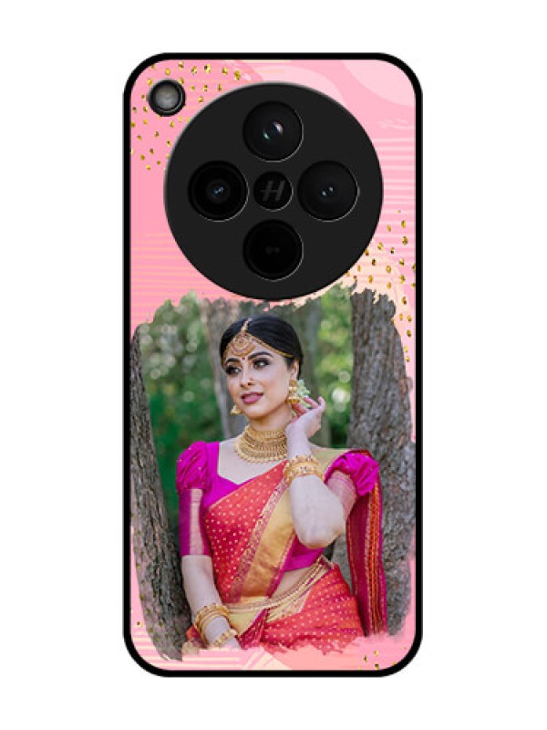 Custom Find X8 5G Custom Glass Phone Case - Gold Glitter Splash Design