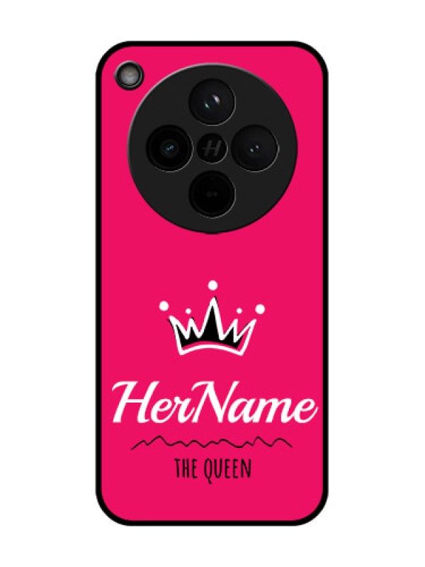 Custom Find X8 5G Custom Glass Phone Case - Queen With Name Design