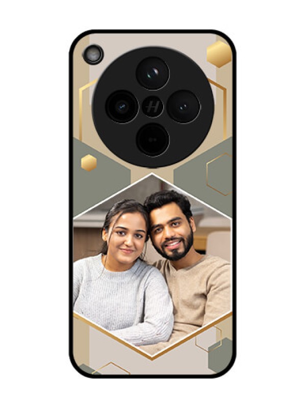 Custom Find X8 5G Custom Glass Phone Case - Stylish Hexagon Pattern Design