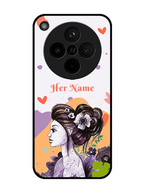 Custom Find X8 5G Custom Glass Phone Case - Woman And Nature Design