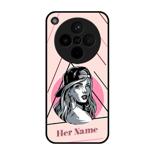 Find X8 5G Custom Glass Phone Case - Rockstar Girl Design Find X8 5G Custom Glass Phone Case - Rockstar Girl Design