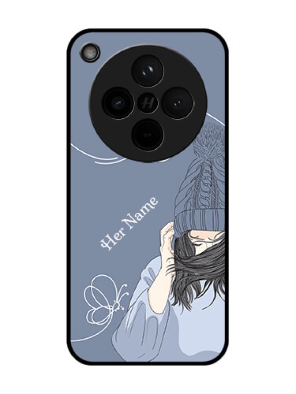 Custom Find X8 5G Custom Glass Phone Case - Girl In Winter Outfit Design