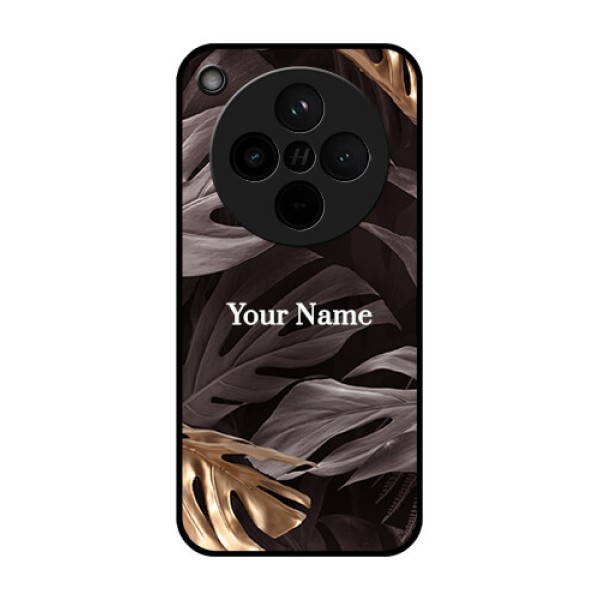 Find X8 5G Custom Glass Phone Case - Wild Leaves Digital Paint Design Find X8 5G Custom Glass Phone Case - Wild Leaves Digital Paint Design