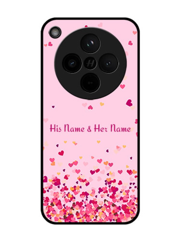 Custom Find X8 5G Custom Glass Phone Case - Floating Hearts Design