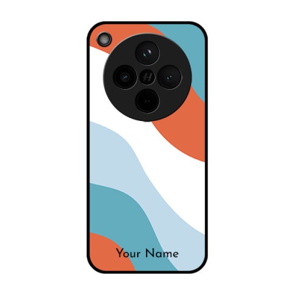 Find X8 5G Custom Glass Phone Case - Coloured Waves Design