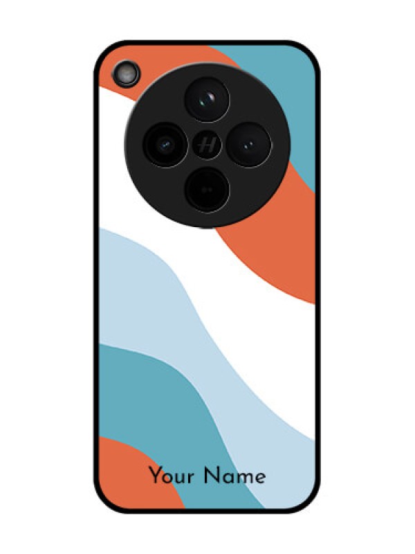 Custom Find X8 5G Custom Glass Phone Case - Coloured Waves Design