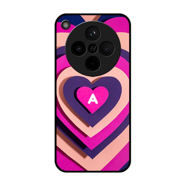 Find X8 5G Custom Glass Phone Case - Cute Heart Pattern Design Find X8 5G Custom Glass Phone Case - Cute Heart Pattern Design
