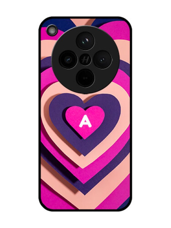 Custom Find X8 5G Custom Glass Phone Case - Cute Heart Pattern Design