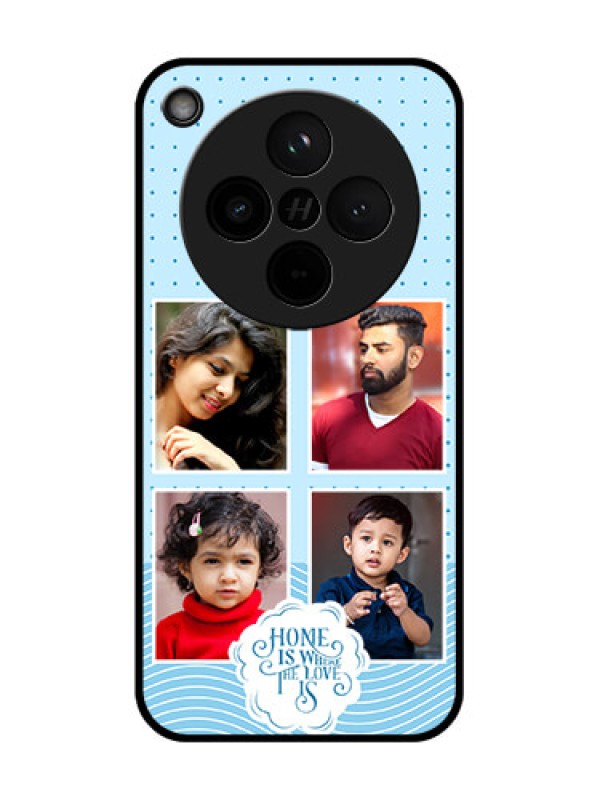 Custom Find X8 5G Custom Glass Phone Case - Cute Love Quote With 4 Pic Upload Design