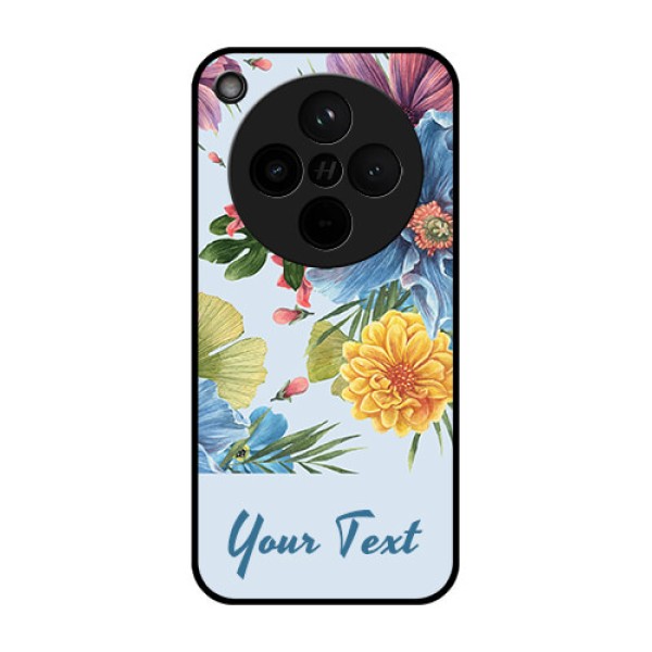 Find X8 5G Custom Glass Phone Case - Stunning Watercolored Flowers Painting Design
