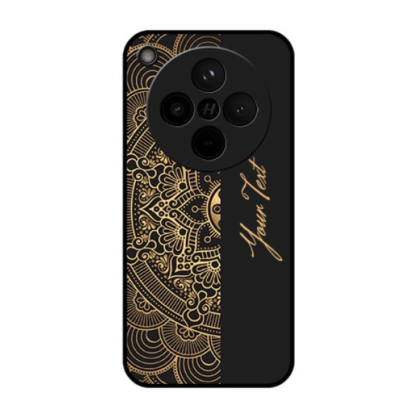 Find X8 5G Custom Glass Phone Case - Mandala Art With Custom Text Design Find X8 5G Custom Glass Phone Case - Mandala Art With Custom Text Design