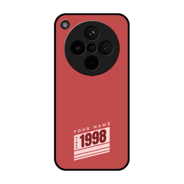 Find X8 5G Custom Glass Phone Case - Red Custom Year Of Birth Design Find X8 5G Custom Glass Phone Case - Red Custom Year Of Birth Design