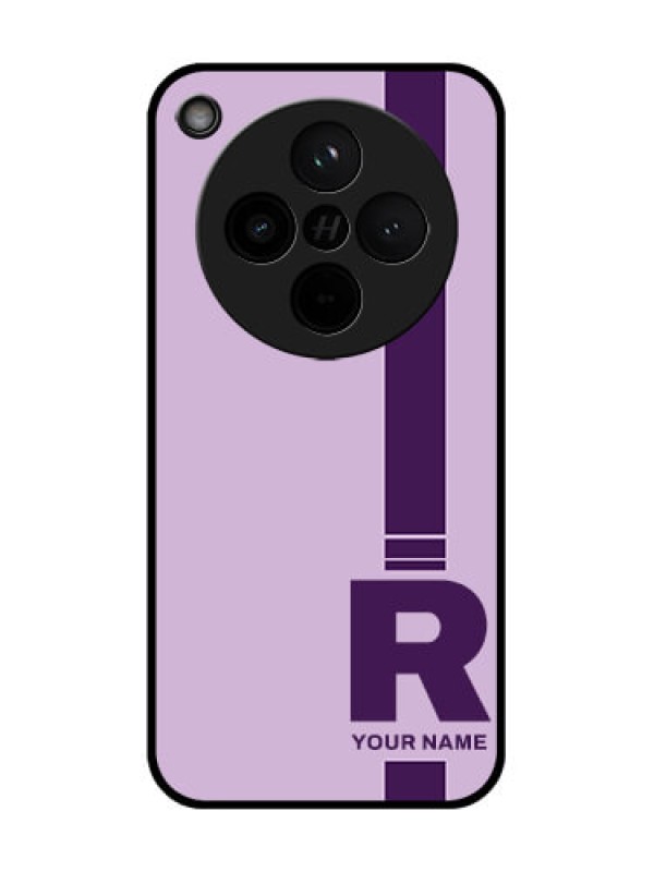 Custom Find X8 5G Custom Glass Phone Case - Simple Dual Tone Stripe With Name Design