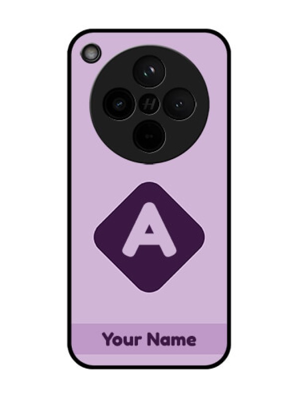 Custom Find X8 5G Custom Glass Phone Case - Custom Letter In Curved Badge Design