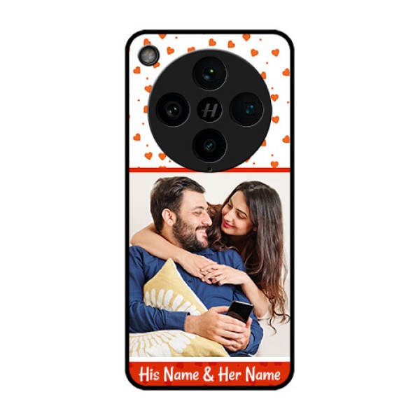 Find X8 Pro 5G Custom Glass Phone Case - Orange Love Symbol Design