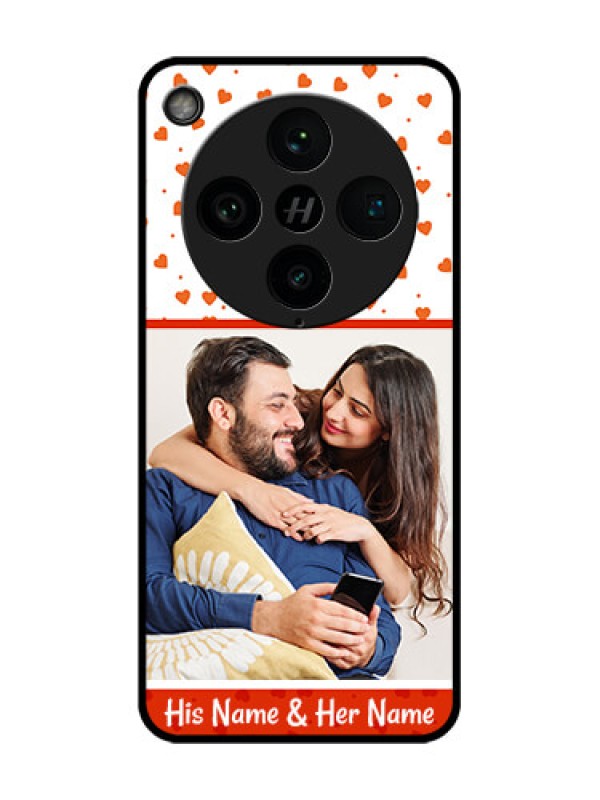 Custom Find X8 Pro 5G Custom Glass Phone Case - Orange Love Symbol Design