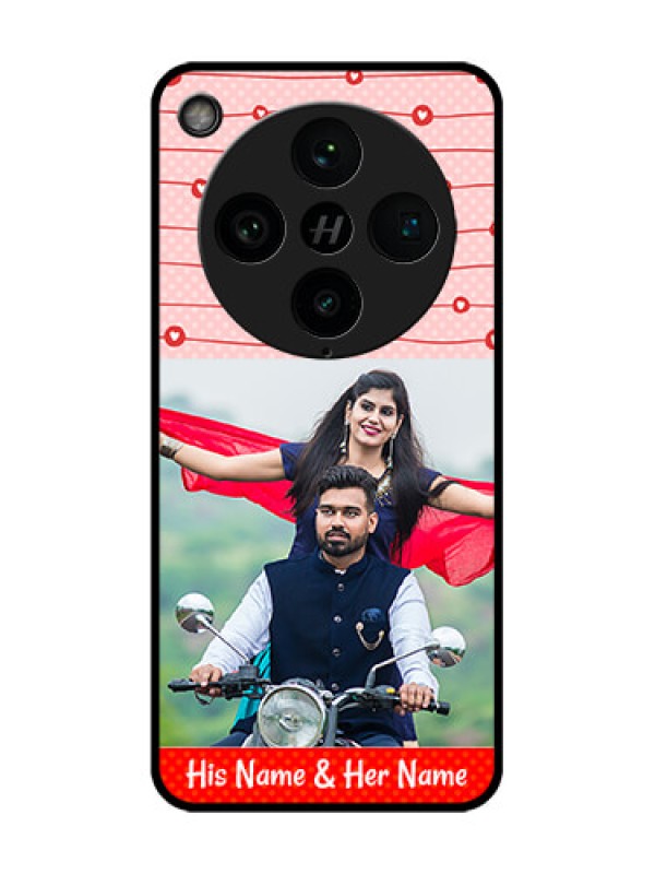 Custom Find X8 Pro 5G Custom Glass Phone Case - Red Pattern Case Design