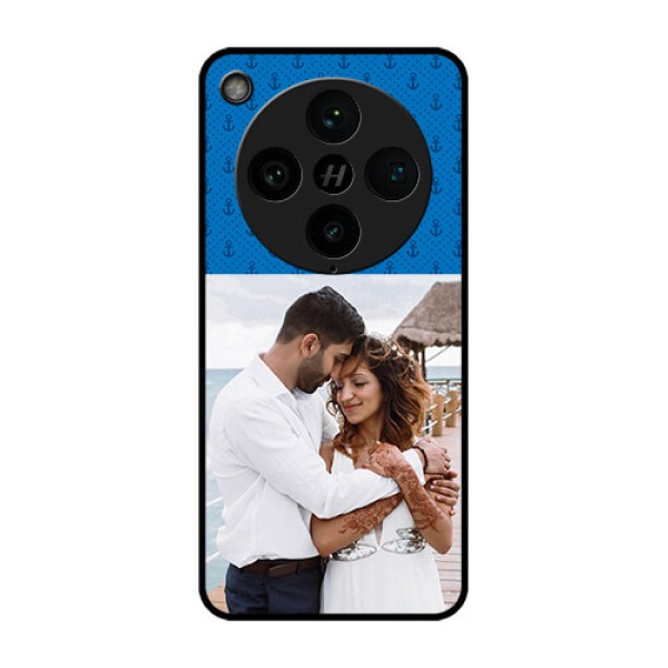 Find X8 Pro 5G Custom Glass Phone Case - Blue Anchors Design Find X8 Pro 5G Custom Glass Phone Case - Blue Anchors Design