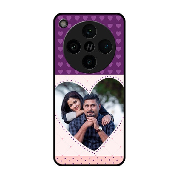 Find X8 Pro 5G Custom Glass Phone Case - Violet Love Dots Design