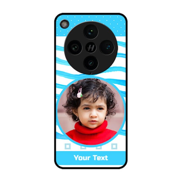Find X8 Pro 5G Custom Glass Phone Case - Simple Blue Case Design
