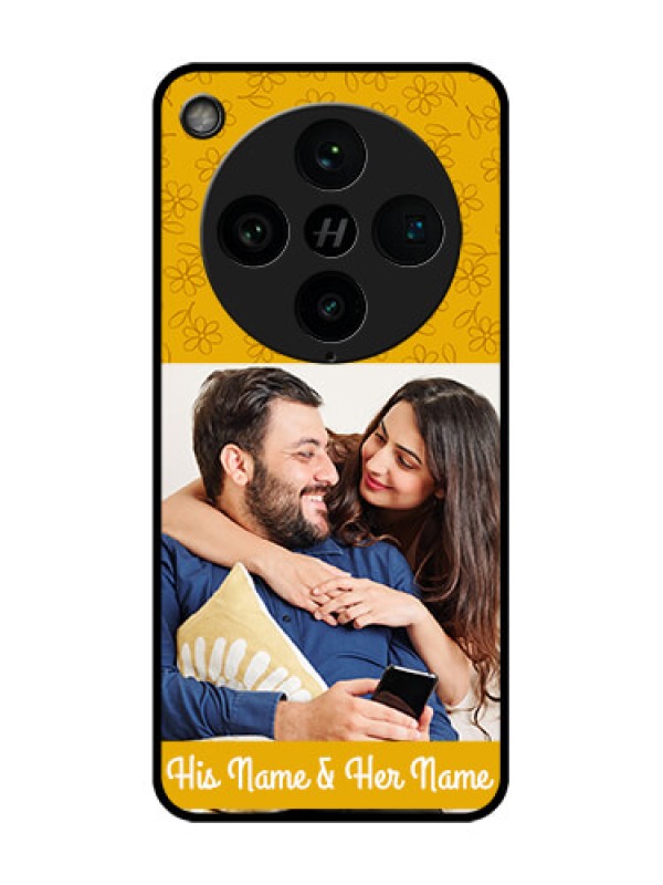 Custom Find X8 Pro 5G Custom Glass Phone Case - Yellow Floral Design