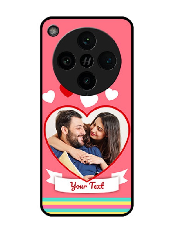 Custom Find X8 Pro 5G Custom Glass Phone Case - Love Shapes Doodle Design