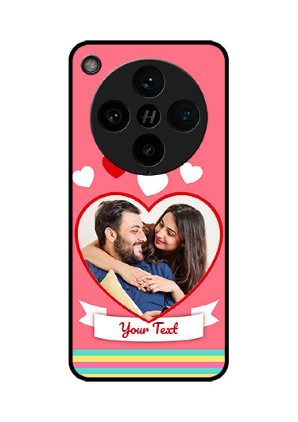 Find X8 Pro 5G Custom Glass Phone Case - Love Shapes Doodle Design
