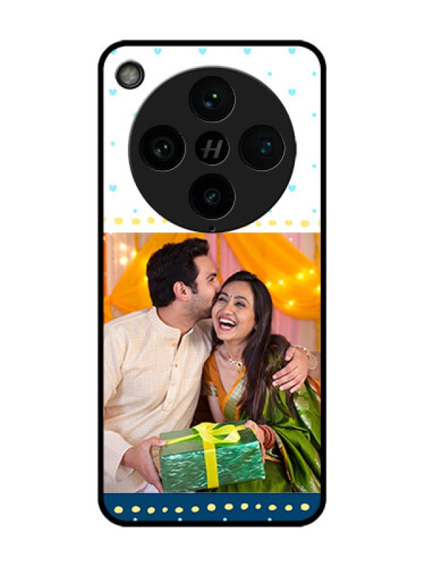 Custom Find X8 Pro 5G Custom Glass Phone Case - White And Blue Abstract Design