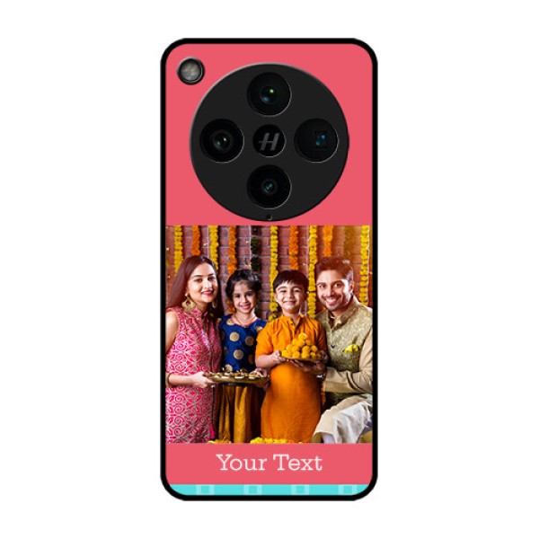 Find X8 Pro 5G Custom Glass Phone Case - Peach and Blue Color Design