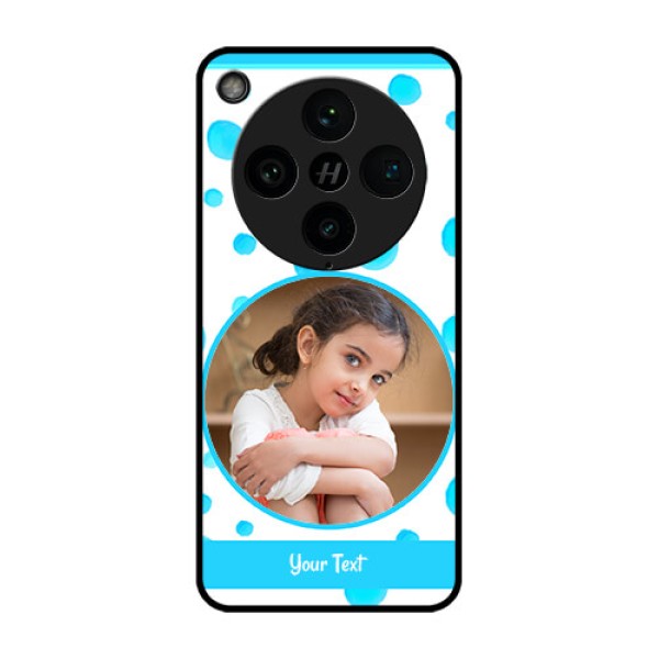 Find X8 Pro 5G Custom Glass Phone Case - Blue Bubbles Pattern Design Find X8 Pro 5G Custom Glass Phone Case - Blue Bubbles Pattern Design