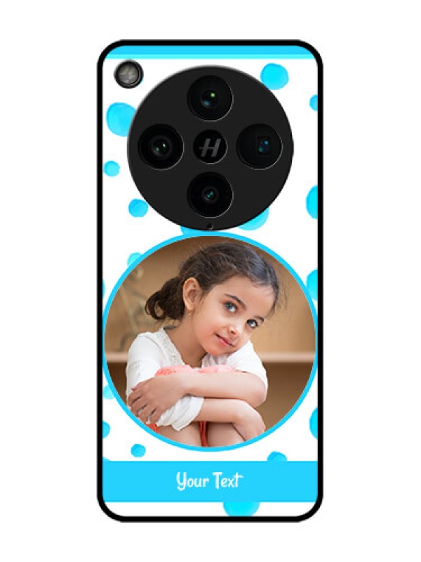 Custom Find X8 Pro 5G Custom Glass Phone Case - Blue Bubbles Pattern Design