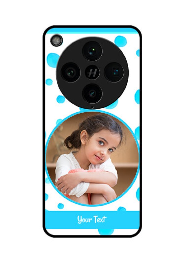Find X8 Pro 5G Custom Glass Phone Case - Blue Bubbles Pattern Design