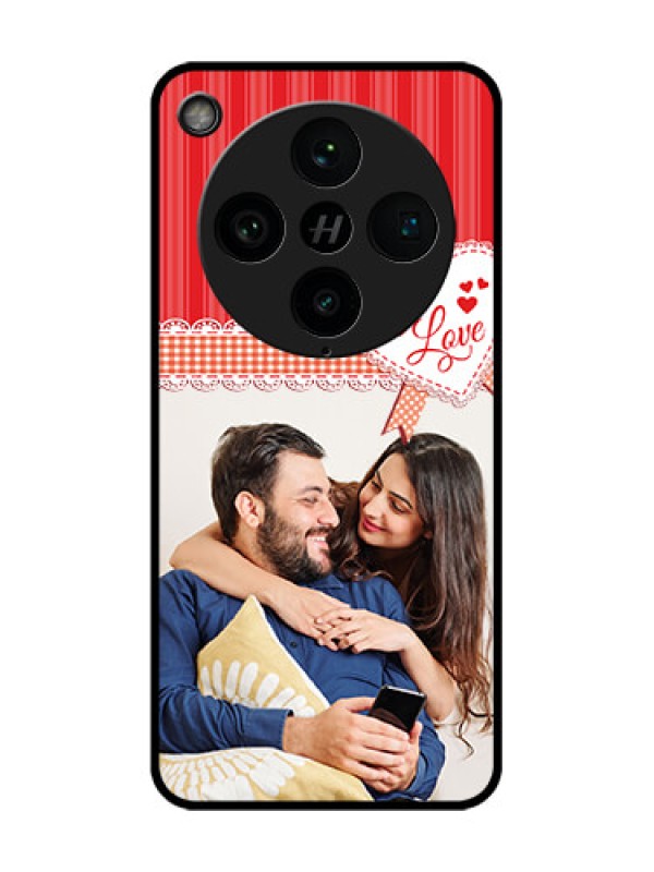 Custom Find X8 Pro 5G Custom Glass Phone Case - Red Love Pattern Design