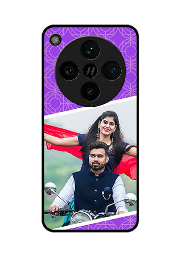 Find X8 Pro 5G Custom Glass Phone Case - Violet Color Pattern Design