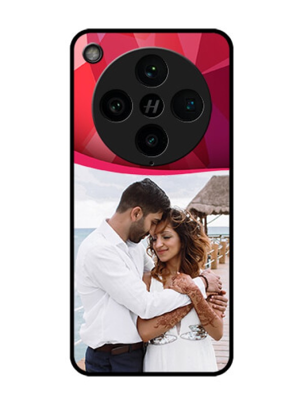 Custom Find X8 Pro 5G Custom Glass Phone Case - Red Abstract Design