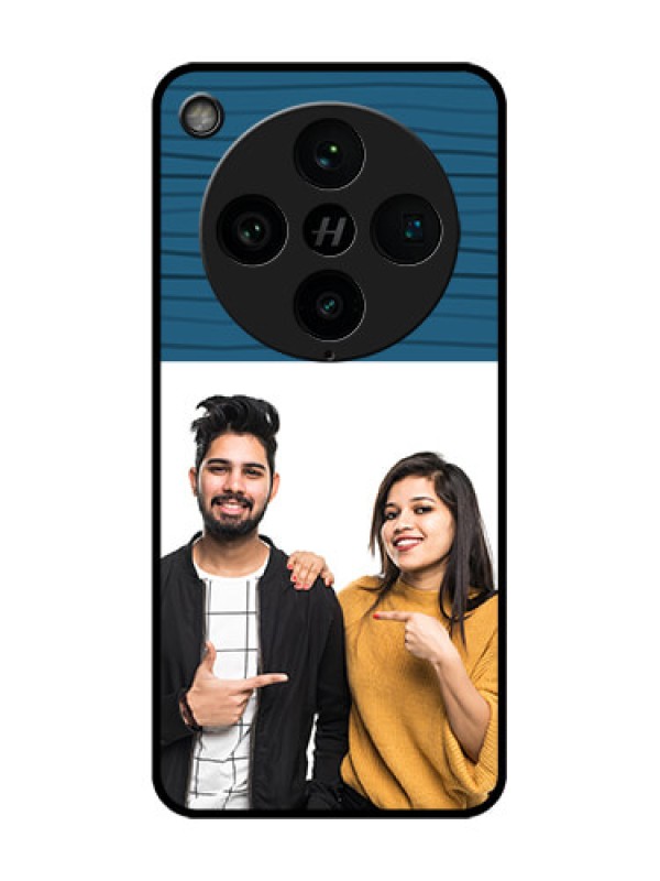 Custom Find X8 Pro 5G Custom Glass Phone Case - Blue Pattern Cover Design