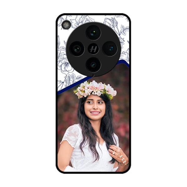 Find X8 Pro 5G Custom Glass Phone Case - Classy Floral Design